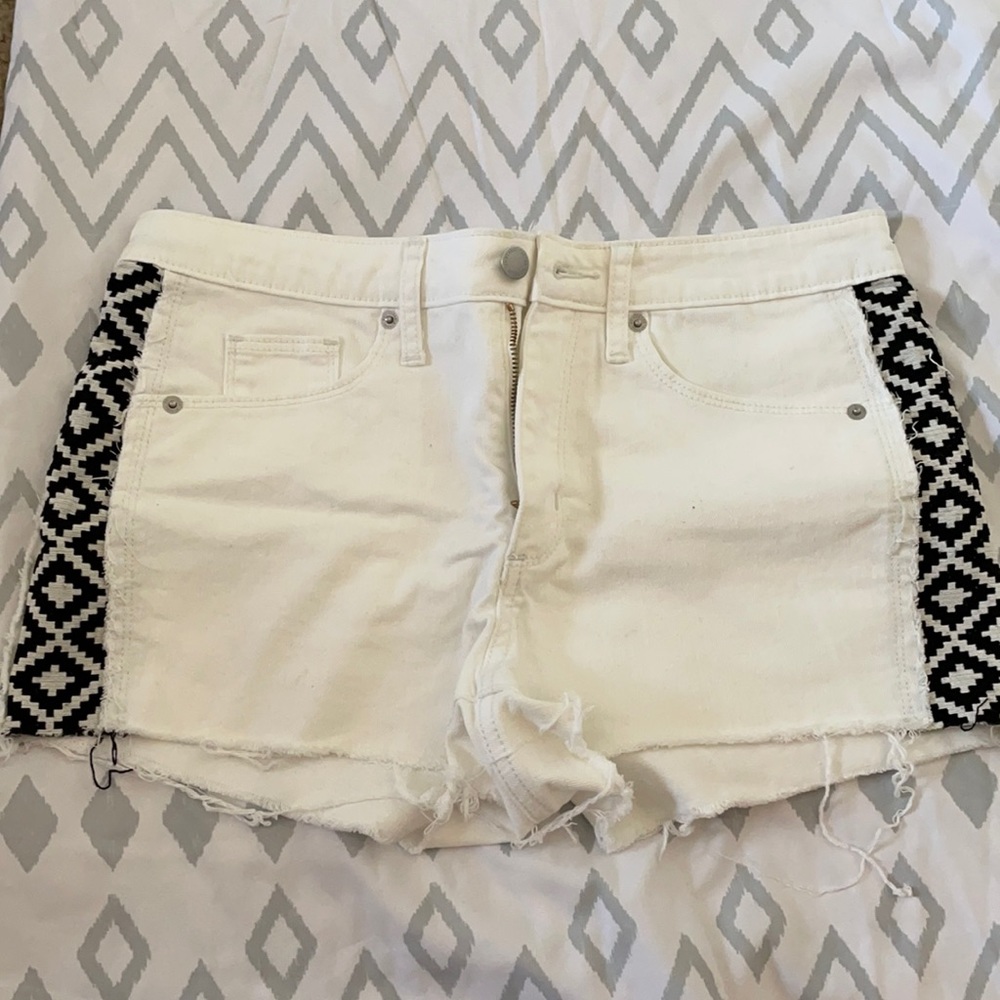 White jean shorts